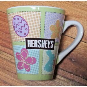 Hershey's Foods Easter Coffee Cup Mug Bunny Eggs Spring ceramic multicolor EUC